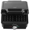 Adler AD 3088 gofrera para 2 gofres grandes, 1600 W (máx. 2000 W), placas antiadherentes, temperatura regulable, negra (AD 3088)