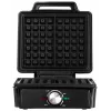 Adler AD 3088 gofrera para 2 gofres grandes, 1600 W (máx. 2000 W), placas antiadherentes, temperatura regulable, negra (AD 3088)
