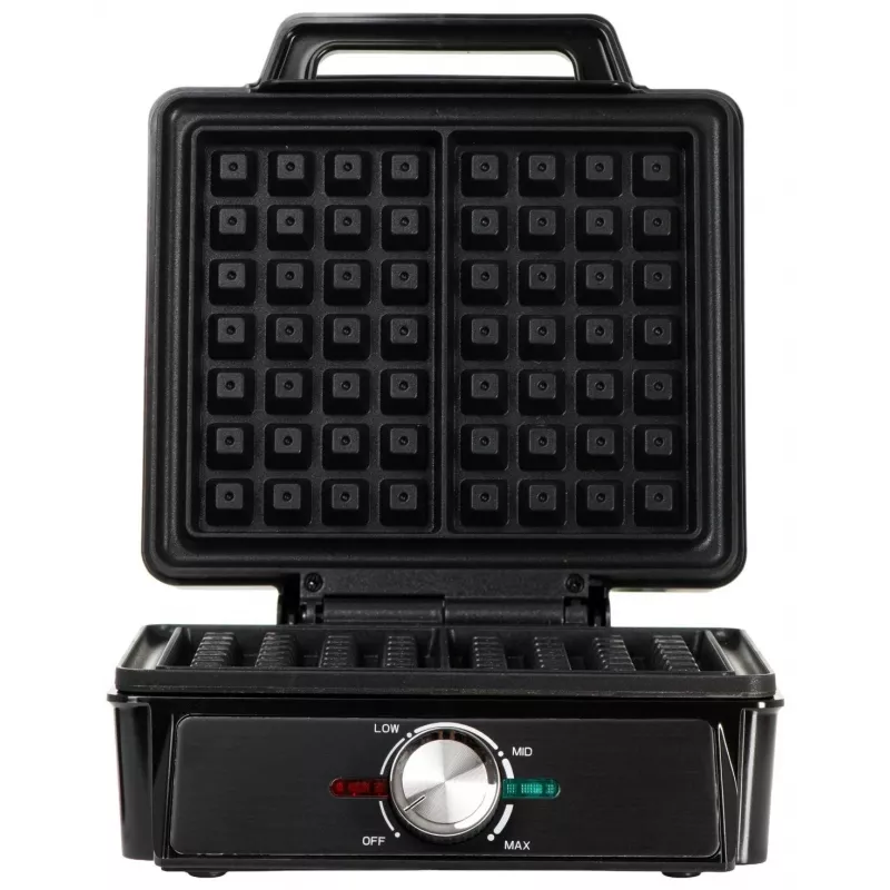 Adler AD 3088 gofrera para 2 gofres grandes, 1600 W (máx. 2000 W), placas antiadherentes, temperatura regulable, negra (AD 3088)