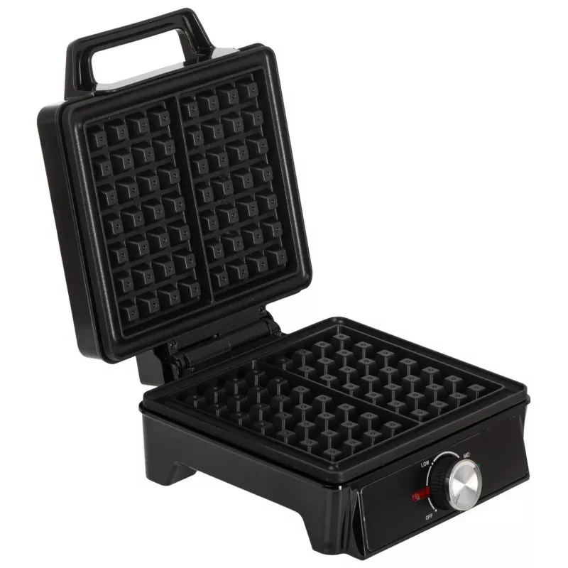Adler AD 3088 gofrera para 2 gofres grandes, 1600 W (máx. 2000 W), placas antiadherentes, temperatura regulable, negra (AD 3088)