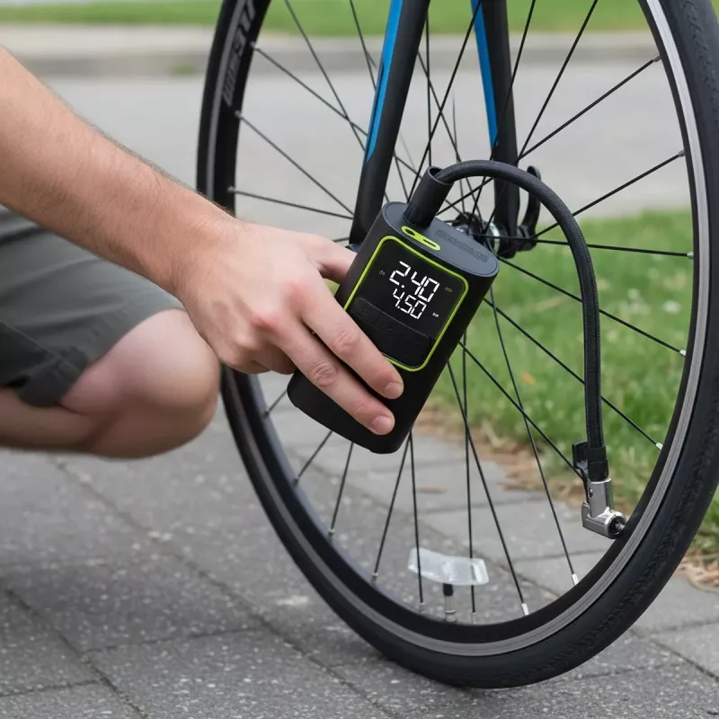 VAYOX VA0409 Bomba de aire recargable 4000mAh cilindro 19mm inflador digital de neumáticos