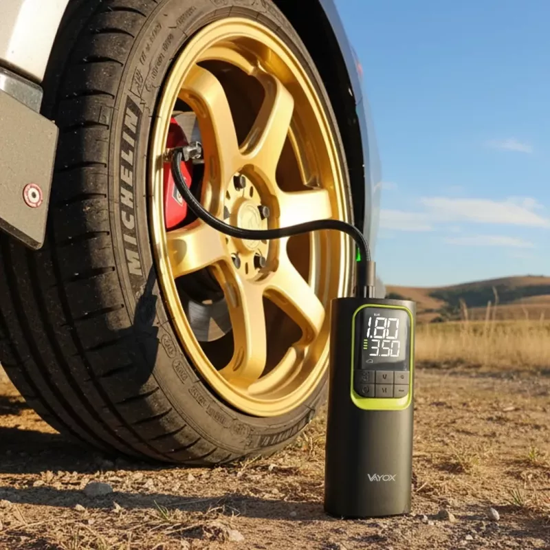 VAYOX VA0410 Bomba de aire recargable 8000mAh cilindro 19mm con función powerbank