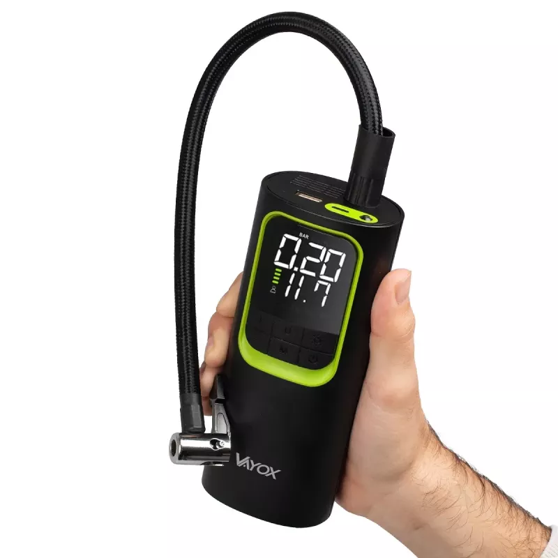 VAYOX VA0410 Bomba de aire recargable 8000mAh cilindro 19mm con función powerbank