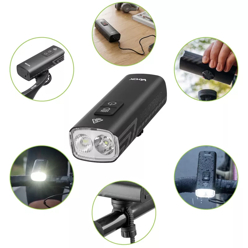 Vayox VAF1200 Luz delantera de bicicleta 2500mAh 1200lm IPX6