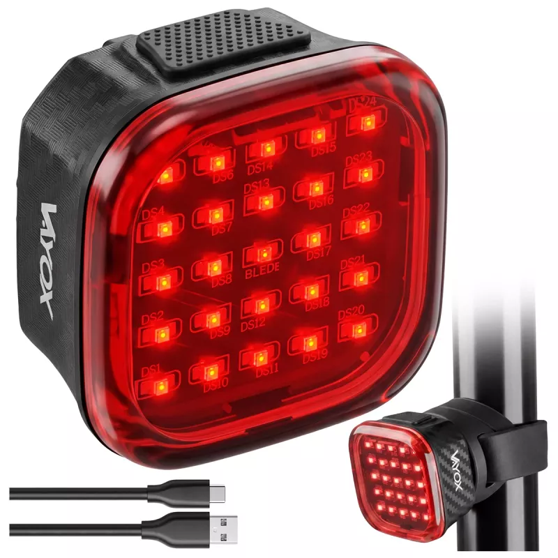 Vayox VAR60 Luz trasera de bicicleta 500mAh 60lm IPX6 Stop