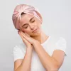 GLOV gorro de satén para el pelo para cabello rizado y peinado - antifrizz, reduce la fricción, rosa