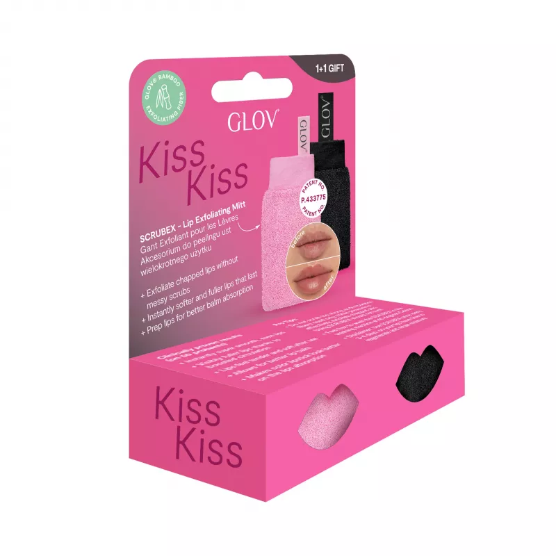 GLOV Scrubex Lip Exfoliating Mitt - pack de 2 | Exfoliante de labios suave de microfibra para unos labios sedosos