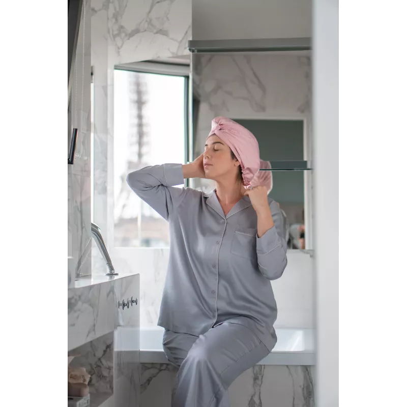GLOV Gorro de dormir de satén de doble capa rosa