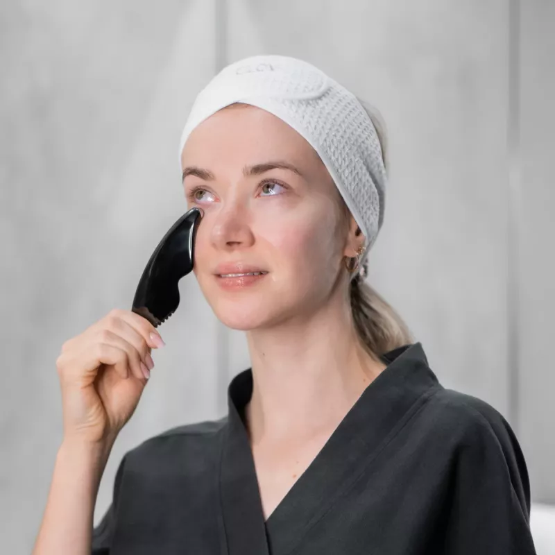 GLOV_SET Face Architecture masajeador Gua Sha Modern + guante desmaquillante y limpiador