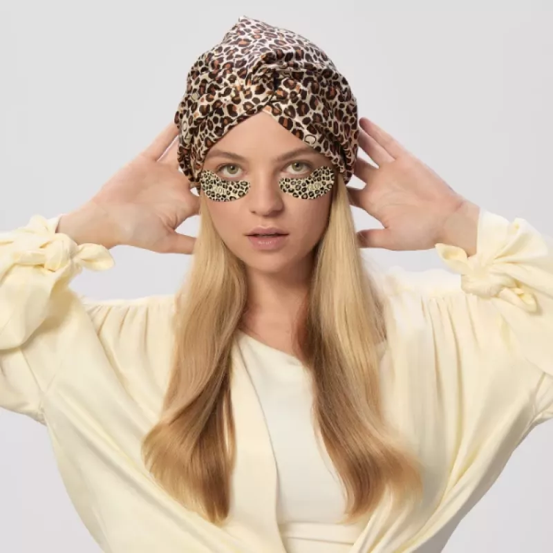 GLOV The Lazy Luxe Duo set de parches reutilizables de silicona para ojos y gorro de dormir de satén