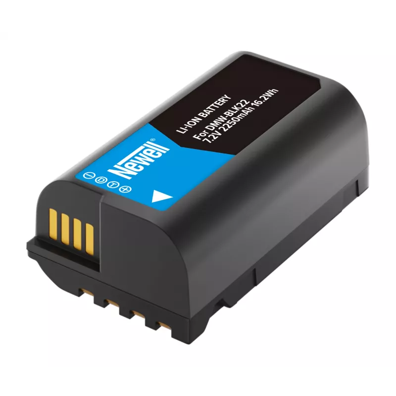 Batería de repuesto Newell DMW-BLK22 para cámaras Panasonic Lumix, 2200mAh, 7,2V, Li-Ion, Negro