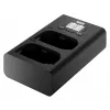 Cargador USB-C de doble canal Newell DL-USB-C para batería Panasonic DMW-BLK22 Negro