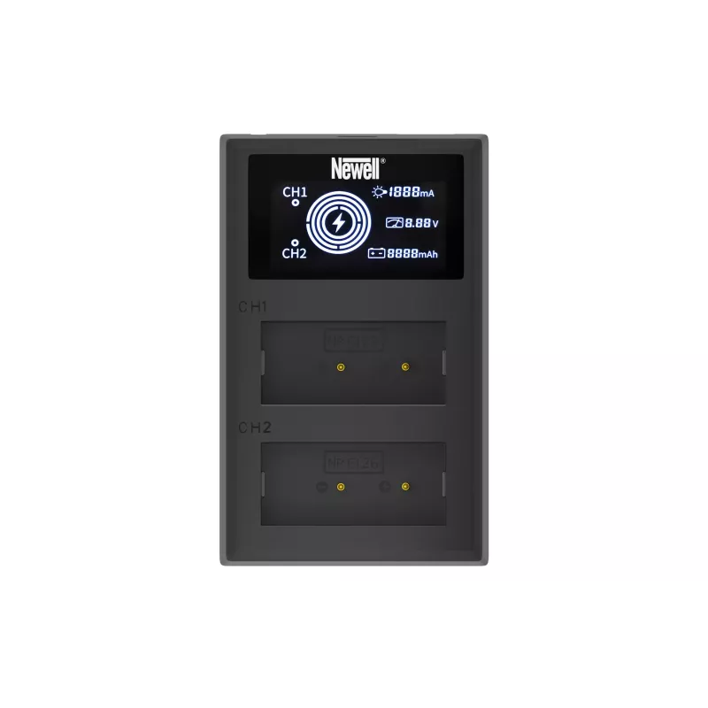 Cargador FDL-USB-C de doble canal Newell para baterías Fujifilm NP-W126