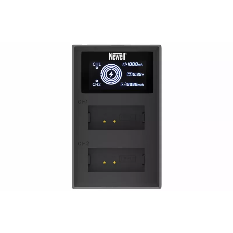 Cargador FDL-USB-C de doble canal Newell para baterías Canon LP-E12
