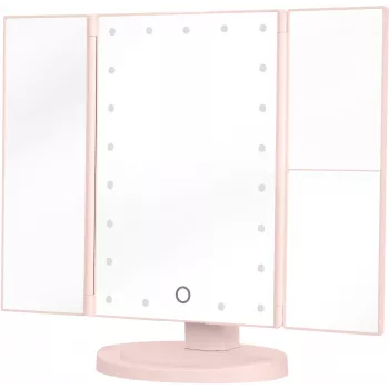 Humanas HS-ML04 Espejo de maquillaje LED con iluminación - rosa