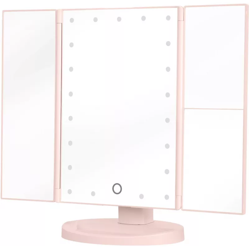 Humanas HS-ML04 Espejo de maquillaje LED con iluminación - rosa