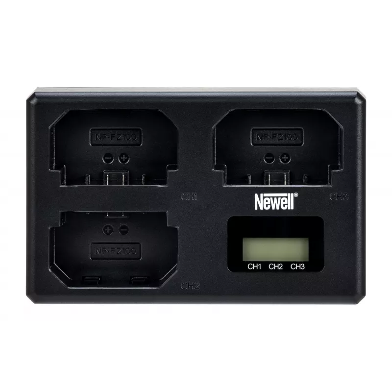 Newell TT-USB-C Cargador de batería de triple canal para Sony NP-FZ100