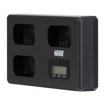 Newell TT-USB-C Cargador de triple canal para baterías Sony NP-FW50