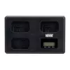 Newell TT-USB-C Cargador de triple canal para baterías Sony NP-FW50