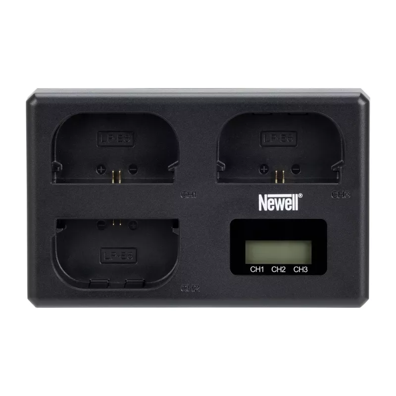 Newell TT-USB-C Cargador de triple canal para baterías Canon LP-E6
