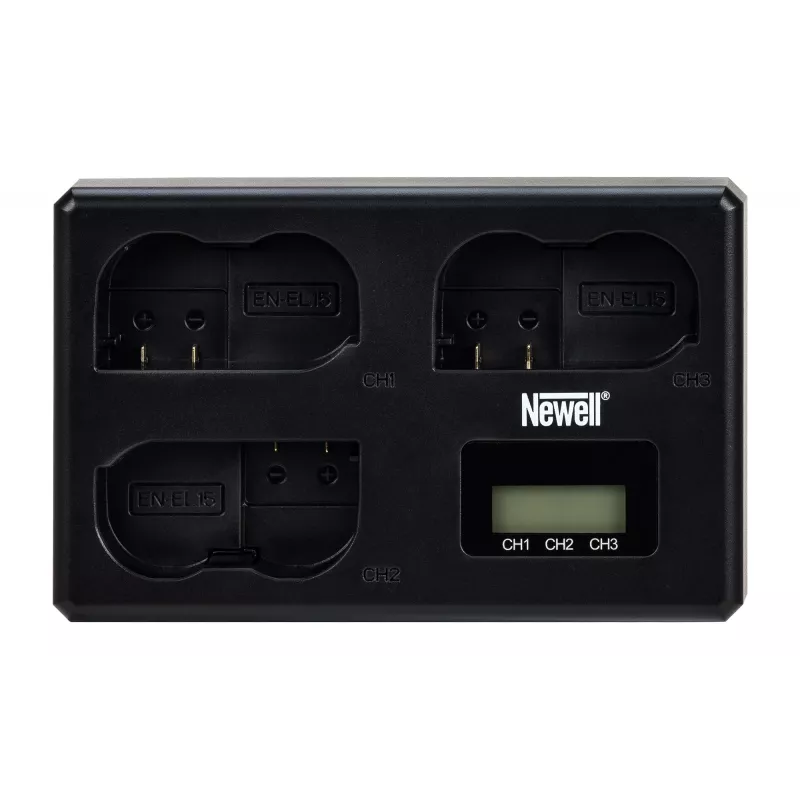 Newell TT-USB-C Cargador de triple canal para baterías Nikon EN-EL15