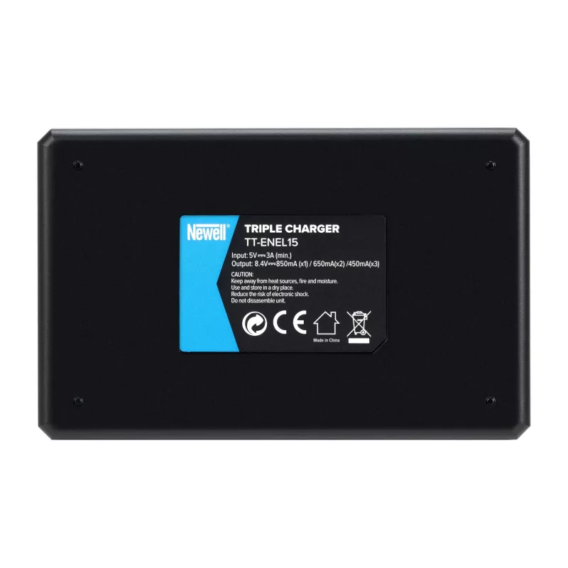 Newell TT-USB-C Cargador de triple canal para baterías Nikon EN-EL15
