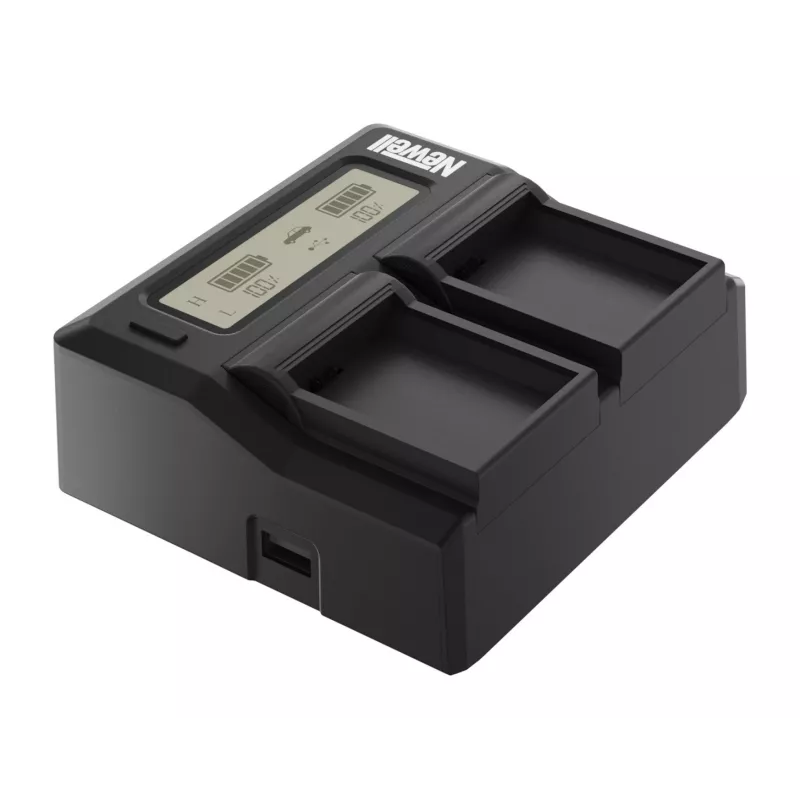 Cargador de batería de dos canales Newell DC-LCD para Panasonic VW-VBD29/VBD58/VBD78