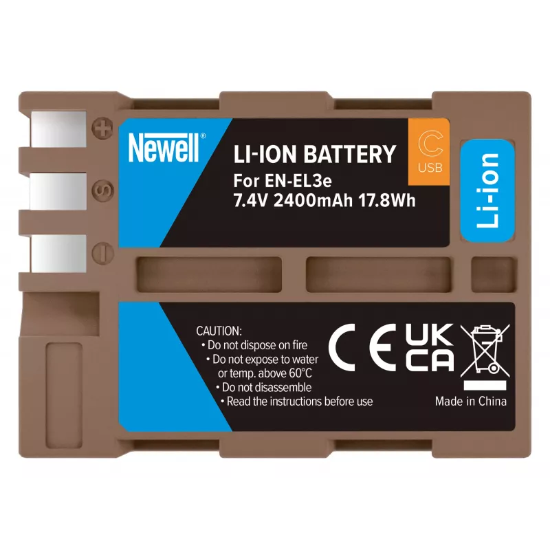 Batería de repuesto Newell EN-EL3E USB-C para Nikon