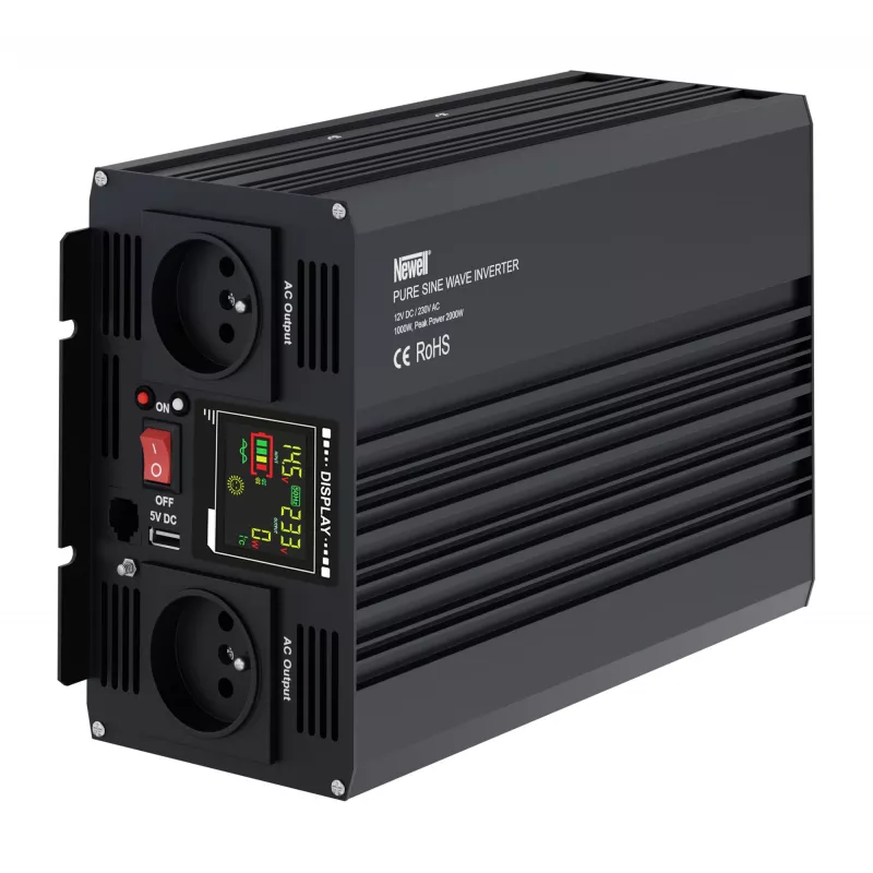 Inversor de corriente Newell de onda sinusoidal pura 12V/230V 1000W