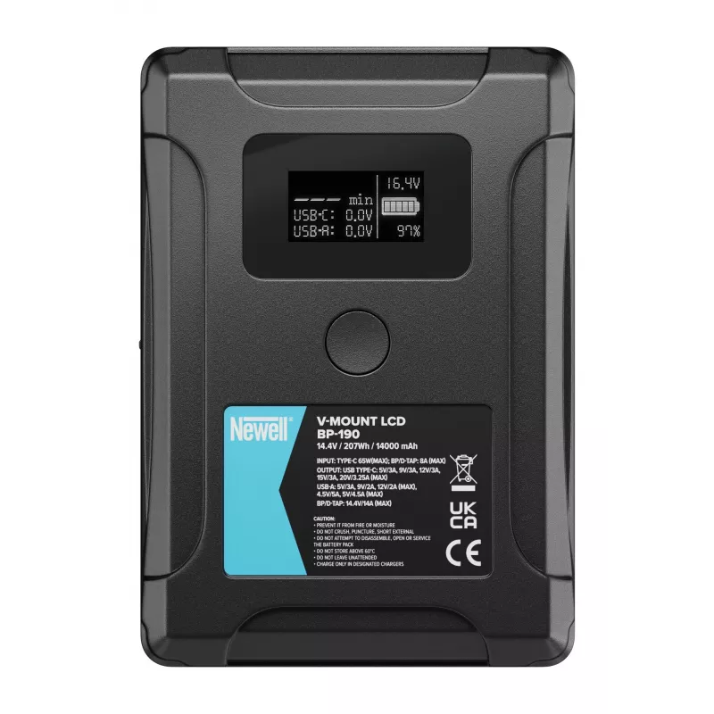 Batería V-Mount Newell BP-190 LCD 190Wh 14,4V