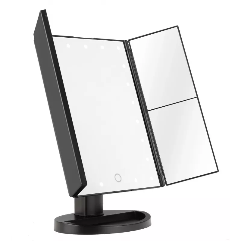 Espejo de maquillaje LED Humanas HS-ML04, negro