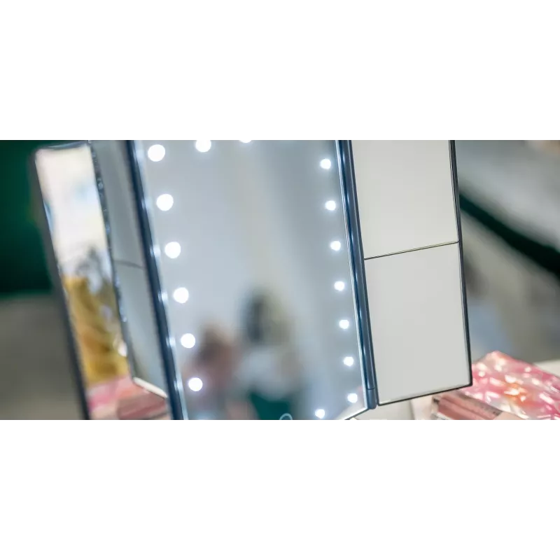 Espejo de maquillaje LED Humanas HS-ML04, negro
