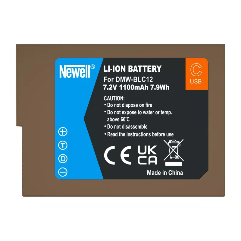 Batería de repuesto Newell DMW-BLC12 USB-C para Panasonic Lumix