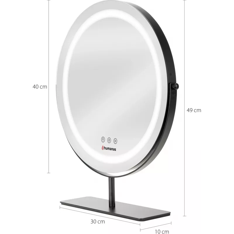 Espejo de maquillaje LED Humanas HS-HM Scarlet, negro