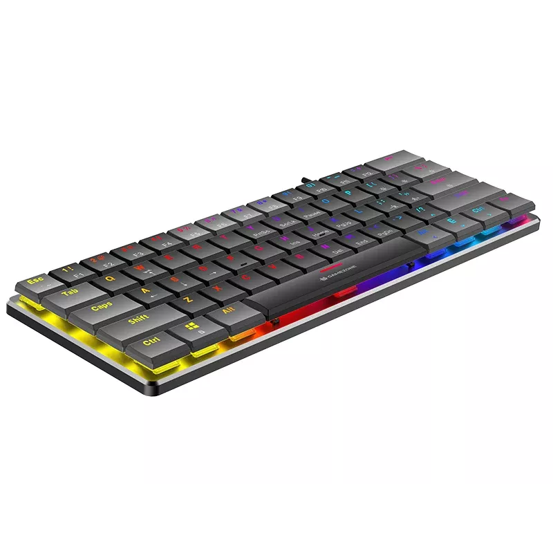 Tracer GameZone Keylo 61 Teclado Gaming Mecánico con Cable, Formato 60%, Interruptores Outemu Red, Retroiluminación RGB, Grafito