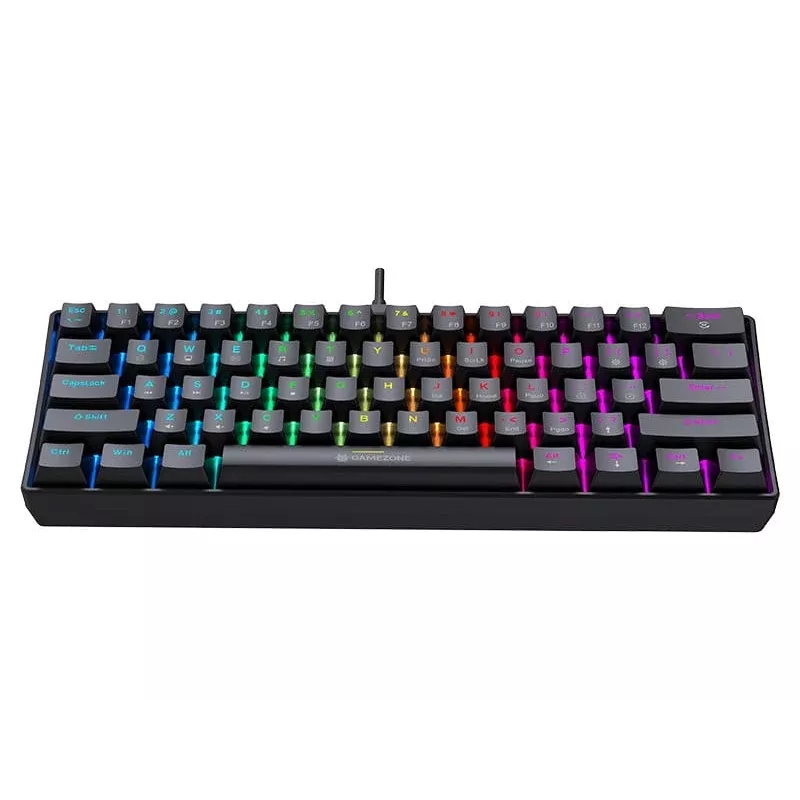 Tracer GameZone Claws 61 Teclado Gaming Mecánico con Cable, Formato 60%, Interruptores Outemu Blue, Retroiluminación RGB, Negro