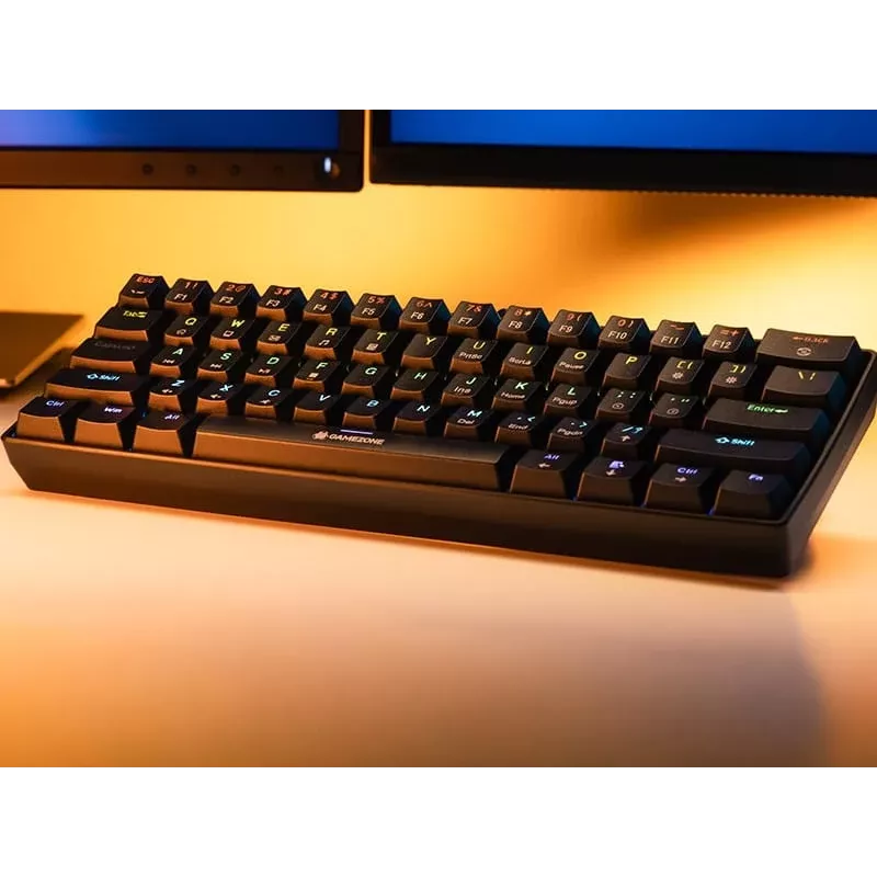 Tracer GameZone Claws 61 Teclado Gaming Mecánico con Cable, Formato 60%, Interruptores Outemu Blue, Retroiluminación RGB, Negro