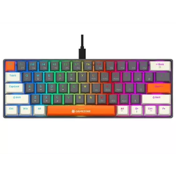 Tracer GameZone Claws 61 Teclado Gaming Mecánico con Cable, Formato 60%, Interruptores Azules, Retroiluminación RGB, Gris