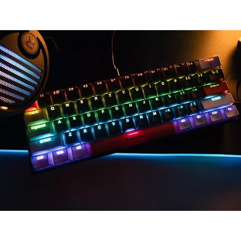 Tracer GameZone Claws 61 Teclado Gaming Mecánico con Cable, Formato 60%, Interruptores Azules, Retroiluminación RGB, Gris