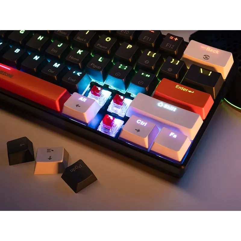 Tracer GameZone Claws 61 Teclado Gaming Mecánico con Cable, Formato 60%, Interruptores Azules, Retroiluminación RGB, Gris