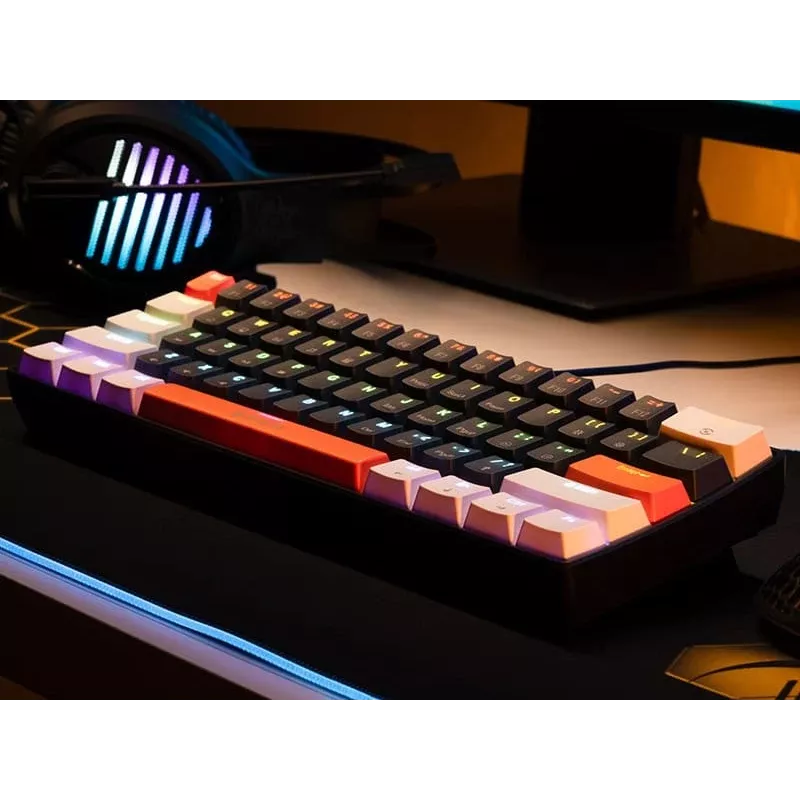 Tracer GameZone Claws 61 Teclado Gaming Mecánico con Cable, Formato 60%, Interruptores Azules, Retroiluminación RGB, Gris