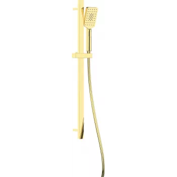 DEANTE Neo Fresh conjunto de ducha de 3 funciones con barra, cromo, teléfono de ducha de 100 mm, barra de 600 mm, manguera de 1500 mm
