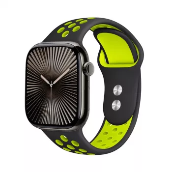 Crong Duo Sport correa para Apple Watch 38/40/41/42 mm (negro/verde lima)