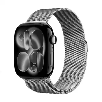 Crong Milano Steel correa Milanese Loop de acero inoxidable para Apple Watch 38/40/41/42 mm (plateada)