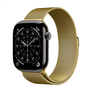 Crong Milano Steel - correa de acero inoxidable para Apple Watch 42/44/45/49 mm (dorada)