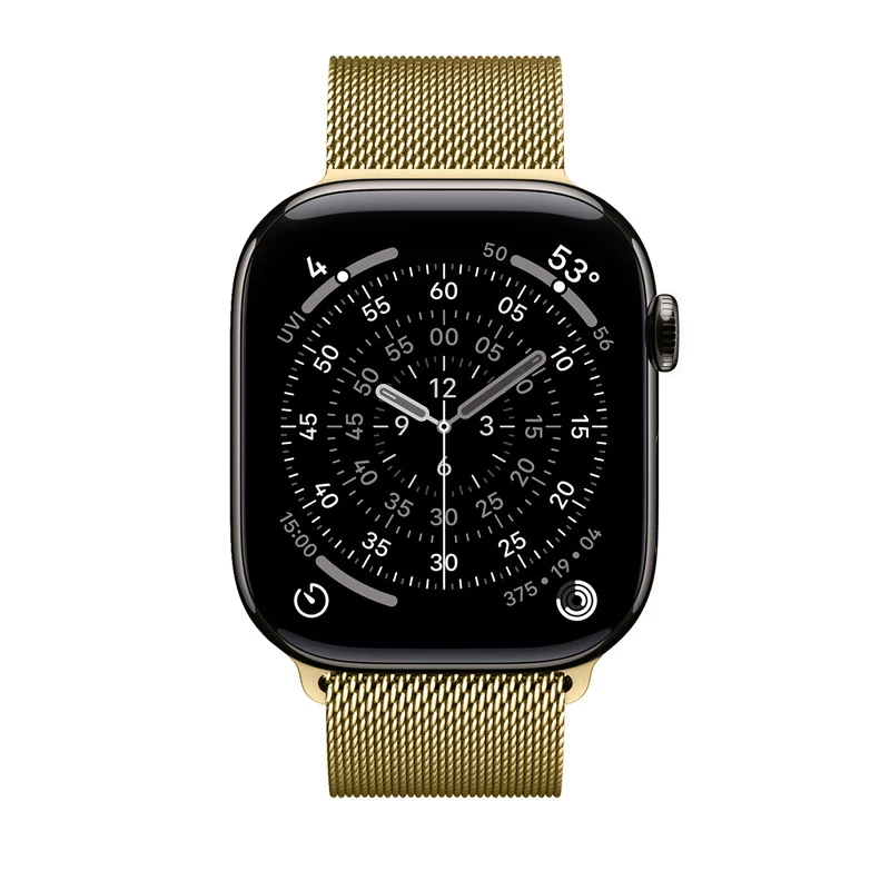 Crong Milano Steel - correa de acero inoxidable para Apple Watch 42/44/45/49 mm (dorada)