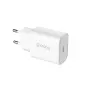 Cargador de viaje USB-C Crong 20W Power Delivery blanco