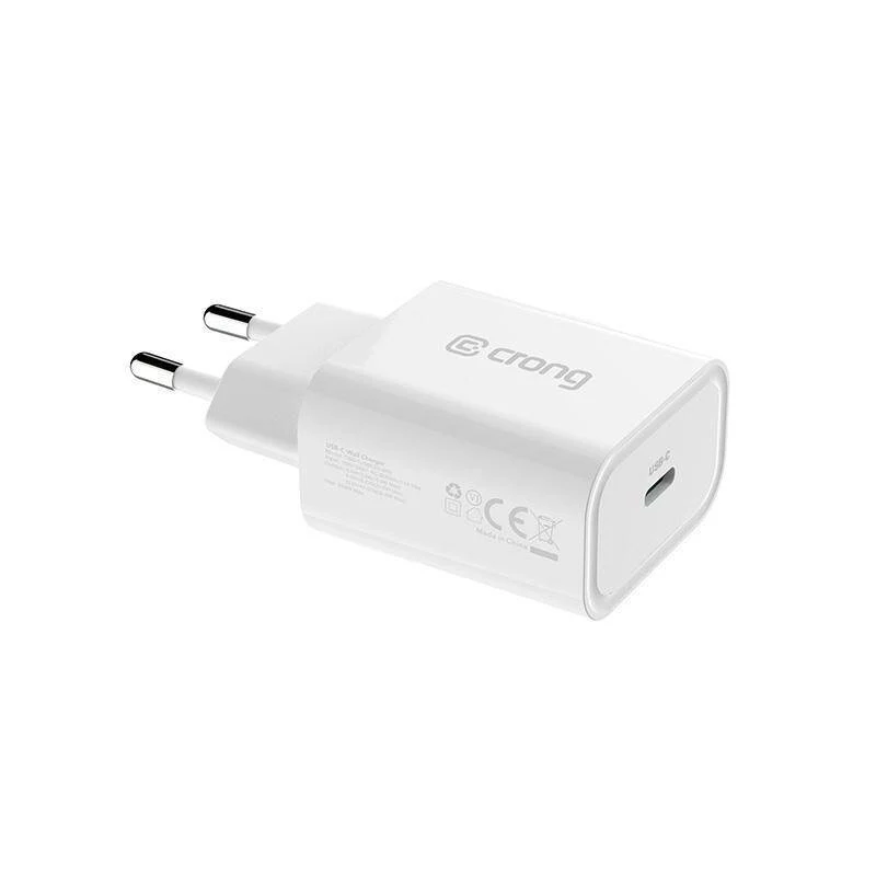 Cargador de viaje USB-C Crong 20W Power Delivery blanco
