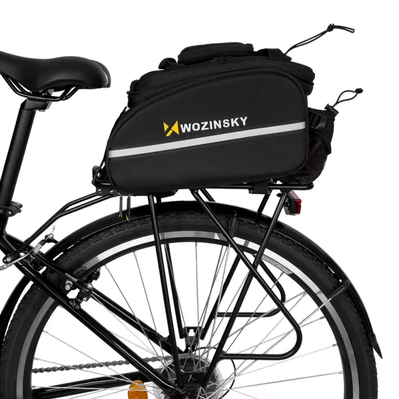 Wozinsky bolsa grande para portaequipajes de bicicleta 35L con funda de lluvia negra (WBB19BK)