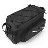 Wozinsky bolsa para portaequipajes de bicicleta 9L con correa de hombro y funda de lluvia negra (WBB22BK)